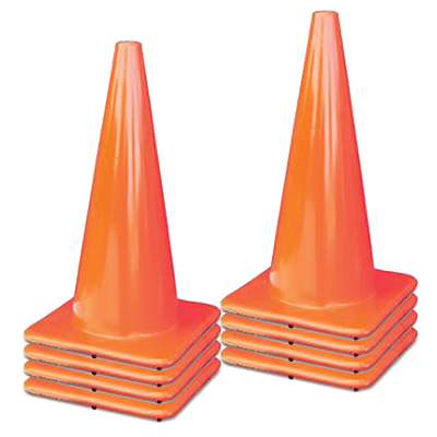 28" All Orange Traffic Cones - 7 lbs (Case of 8)